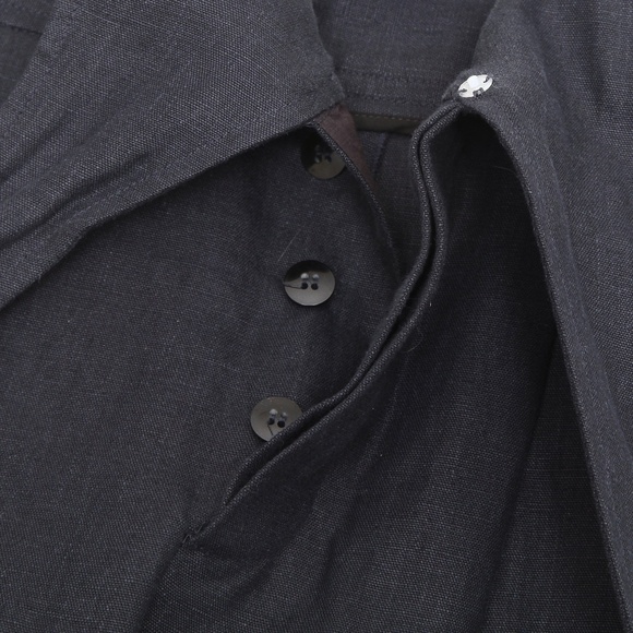 CHLOE Shorts Bermuda Navy Knee Leg Buttons Buckle Pleated Pockets Sz 36 - Picture 6 of 6